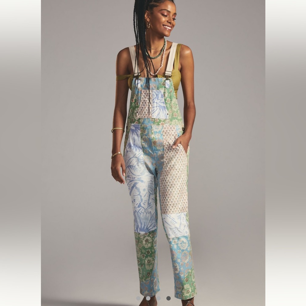 Anthropologie patchwork overalls
